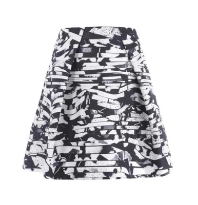 KENZO skirt size M (it40) Spray Stripes black white knee length flare rrp345€ A - Image 1 of 4