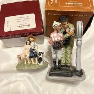 Norman Rockwell Vintage 2 Gorham Figuren „The Weigh In“ & „Sweet Serenade“  - Bild 1 von 9