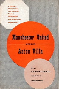 FA CHARITY SHIELD 1957 Manchester United v Aston Villa - slight horizontal fold - Picture 1 of 1