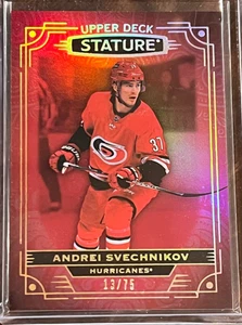 Andrei Svechnikov Stature Red Parallel /75 2022-23 Upper Deck Stature - Picture 1 of 2