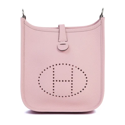 BNIB Hermès Mini Evelyne Bag Rose Sakura Clemence Leather Palladium Hardware - Image 1 of 4