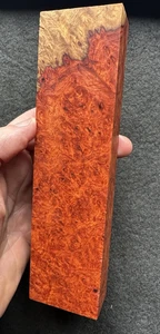 Red Amboyna Burl Solid color! Knife Handle Block, Pen Blanks, Turning block USA - Picture 1 of 10