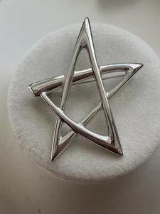 Vintage Danecraft Star Brooch Silver Tone 2.5” - Picture 1 of 3