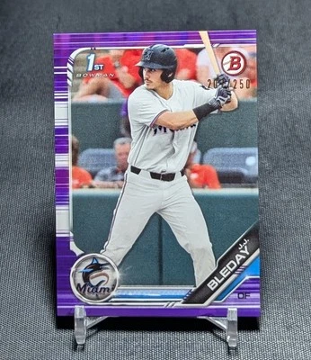 JJ Bleday 1st Purple /250 Rookie 2019 Bowman Draft Card BD-150 Marlins/Athletics - Image 1 of 2