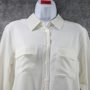 Equipment Femme Signature Shirt Womens Small Off White All Silk Flowy Button Up - Picture 1 of 9