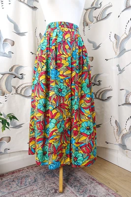 Falda vintage LONG TALL SALLY algodón multicolor línea A talla 10 Foto 1 de 4