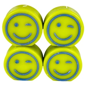 Room Essentials Candle Set Green Blue Smiley Face Figural 3" Decorative 4-Pack - Picture 1 of 4