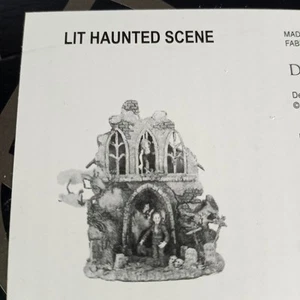 NOS Rare Dept 56 Halloween Lit Haunted House Scene Pumpkin Ghost 2002 56.34690 - Bild 1 von 5