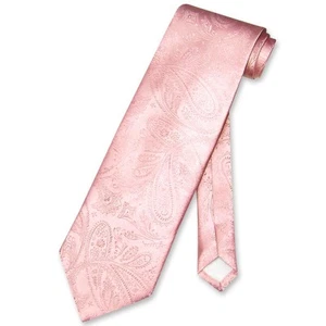 Vesuvio Napoli NeckTie PINK Color Paisley Design Mens Neck Tie - Picture 1 of 2