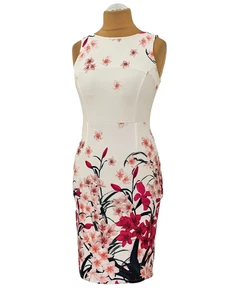 38 Shiftkleid bodycon DEBENHAMS  elfenbein Blumen Muster elegant sexy - Bild 1 von 4