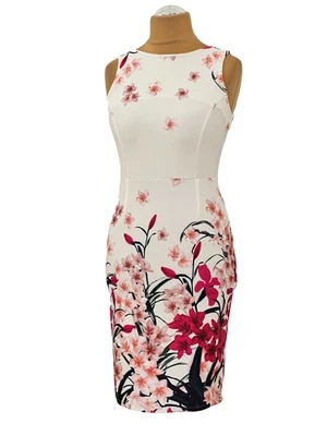 38 Shiftkleid bodycon DEBENHAMS  elfenbein Blumen Muster elegant sexy - Bild 1 von 4