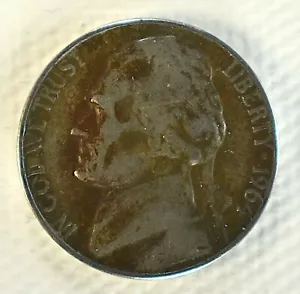 Jefferson 1964-D níquel recocido planchet rojo/negro belleza - Imagen 1 de 2