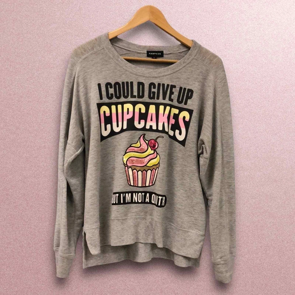 Sudadera RAMPAGE I could give up cupcakes by I'm not a quitter Talla Mediana Foto 1 de 4