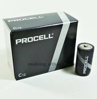 12 Duracell Procell C Constant Alkaline Batteries (1 carton of 12 each) - Image 1 of 2