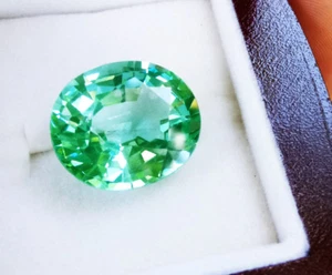 17.05ct. 16.5x14.5mm.TOP COLOR! NEON GREEN/BLUE PARAIBA COLOR CREATED GEMs AAA+ - Picture 1 of 9