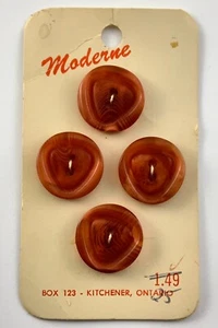 Vintage Moderne Burnt Orange Buttons Kitchener Ontario FF752 - Picture 1 of 8