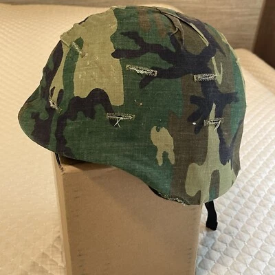 Casco protector táctico interior adulto acolchado mentón correa camuflaje cubierta Foto 1 de 4