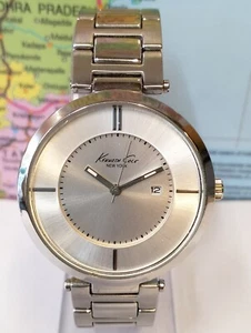 KENNETH COLE NEW YORK QUARTZ SILVER DIAL KC4708 WOMEN'S FULL WORK ALL ORG. MINT - Picture 1 of 22