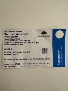 Richard Ashcroft The Verve Royal Albert Hall October London 2024 Concert Ticket - Picture 1 of 1