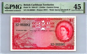 British Caribbean Territories 1 Dollar 1956 PMG 45 Choice XF Pick# 7b - Picture 1 of 5