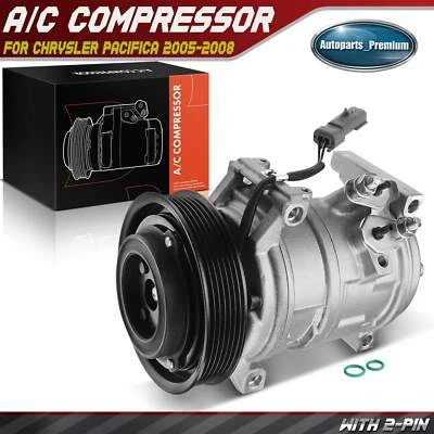 Compresor de aire acondicionado con embrague para Chrysler Pacifica 2005 2006 2007 2008 V6 solo 3,8 L Foto 1 de 4