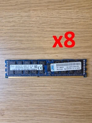Lot Of x8 Hynix 16GB 2Rx4 PC3-14900R DDR3 1866MHz 1.5V ECC REGISTERED RDIMM RAM - Image 1 of 4