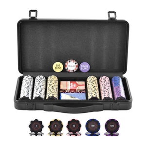 VEVOR 300 Stk. Pokerchips Pokerset Pokerkoffer Kasino-Chips Clay Texas Hold'em - Bild 1 von 12