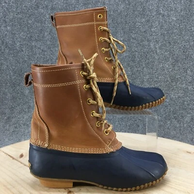 Khombu Botas Mujer 6 M Letty Tobillo Pato Marrón Azul Cuero Con Cordones Impermeables Foto 1 de 4