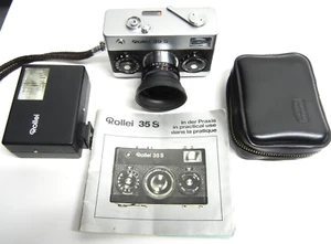 Rollei 35 S Sonnar 40mm f/2.8 35mm Film Camera/Flash/Hood/ Please read - Picture 1 of 24