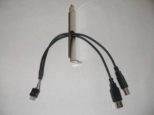 2-fach USB Anschluß (Stecker) für Mainboard USB2.0 mit Slotblech - Bild 1 von 1