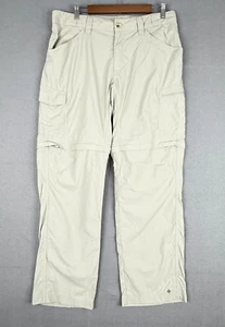 Columbia Hose Herren 34x32 creme wandelbar Zip Off Beine Nylon Outdoor Camp Fisch - Bild 1 von 9