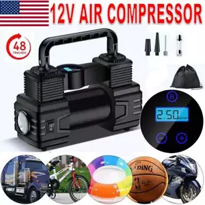 Heavy Duty Portable Air Compressor Car Tire Inflator Electric Pump Auto 12V - Picture 1 of 12