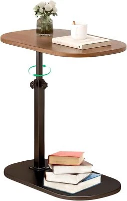 Mesa auxiliar en forma de C para sofá, C con madera de nogal ajustable  Foto 1 de 4