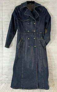 Tark’1 Damen Denim Staubmantel Jacke Small Cowgirl Western Statement Minimalistisch - Bild 1 von 5