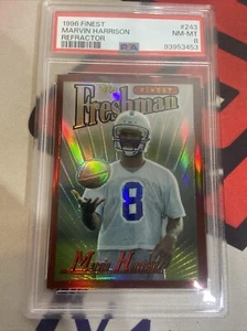 1996 Topps Finest rifrattore Marvin Harrison Rookie RC PSA 8 Colts #243 - Foto 1 di 2