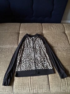 girls wonder nation leopard pattern zip-up jacket size 14-16 - Picture 1 of 3