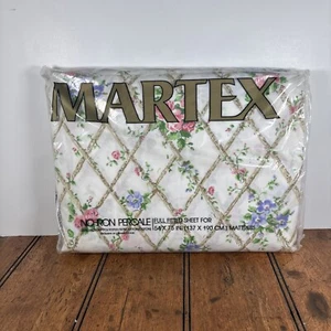 Martex No Iron Percale Full Fitted Sheet Ornamentation Floral Pattern NEW NOS - Picture 1 of 5