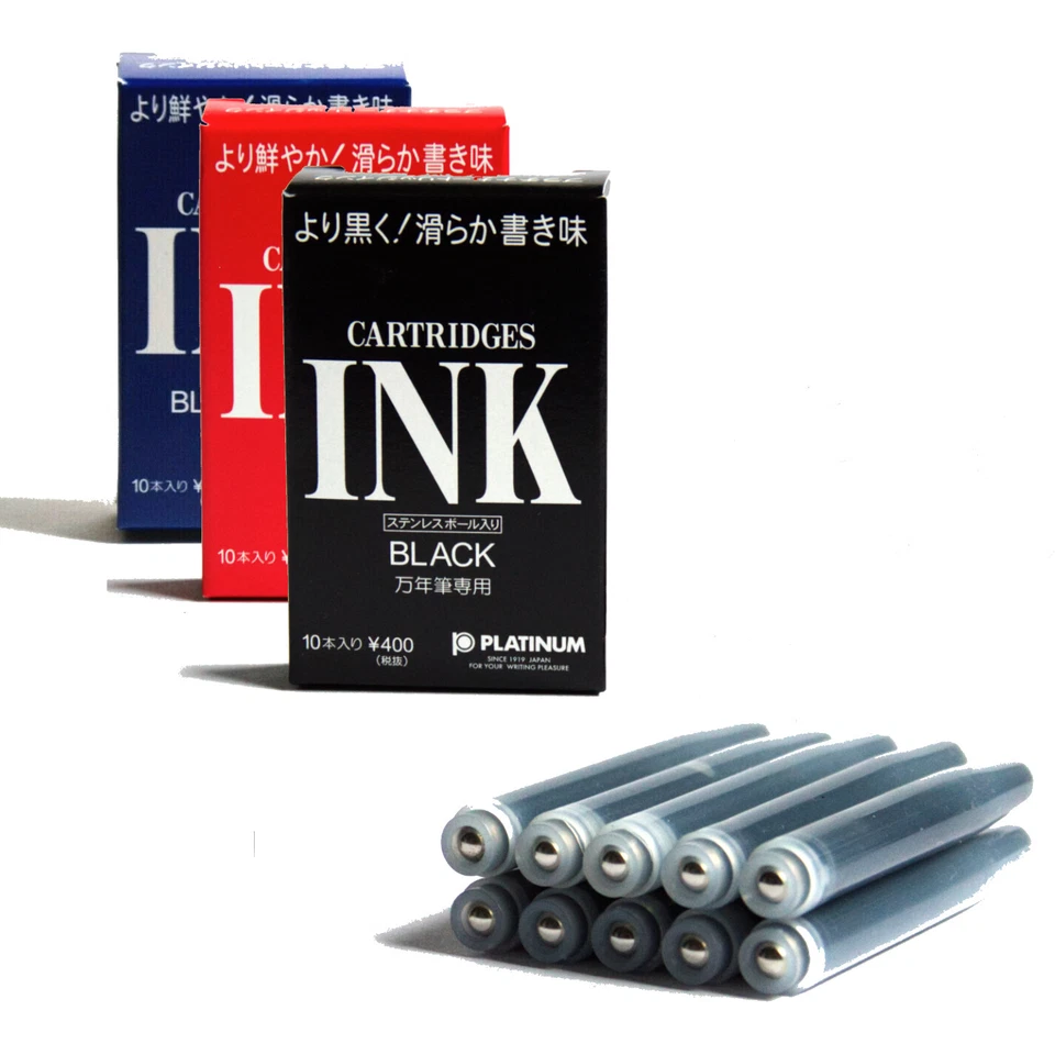 Platinum Tintenpatronen | 10 Stück | z.B. für Platinum Preppy | Farbe wählbar