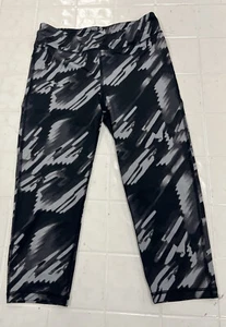 Under Armour Girl’s Sz YLG Fitted Leggings Black Gray Athletic Sports Running - Picture 1 of 4