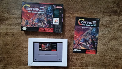 SNES SUPER NINTENDO - CONTRA III 3 THE ALIEN WARS #ACT USA NTSC CIB - Image 1 of 4