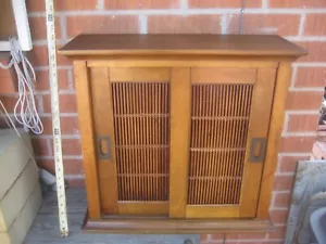 Vintage 9" x 21" x 22" Overall Size ** 2 Shelf x 2 Door *** Wood Cabinet USA - Picture 1 of 13