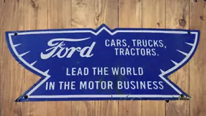 Ford Porcelain Enamel Heavy Metal Sign 36 x 18 Inches Double Side - Picture 1 of 2
