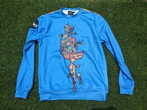 FH Fresh Hoods Bright Colourful Blue Jumper Sweater Mens M Medium Vibrant - Foto 1 di 4