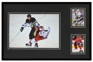 Brooks Orpik & Erik Cole Dual Signed Framed 11x17 Photo Display Penguins Canes - Picture 1 of 3