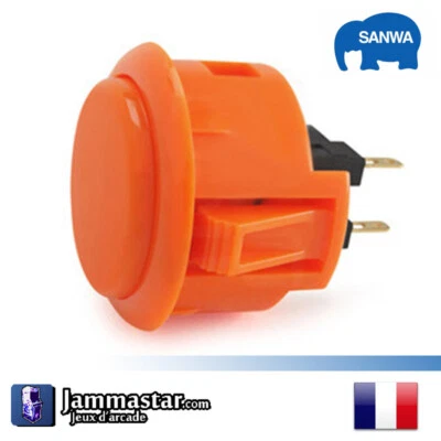 Boutons arcades originaux Sanwa Denshi OBSF-30 - Genuine Sanwa - Orange