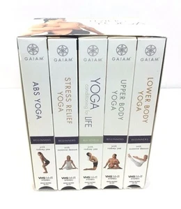 Gaiam LIVING YOGA Collection 5 VHS Videos Mind & Body Fitness Relieve Stress - Picture 1 of 5