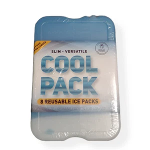 Healthy Packers Ice Pack 8 Count Freezer Packs Lunch Box Slim Cool Reusable - Picture 1 of 3