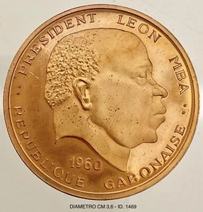 100 FRANCHI 1960 GABON PROVA DI CONIO JOHNSON MILANO MONETA IN RAME - Foto 1 di 6