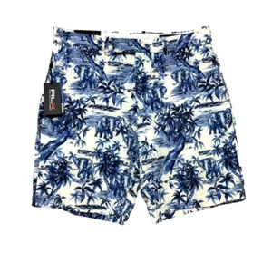 RLX Ralph Lauren Polo Uomo Pantaloncini Golf 40" x 9" Palm Tree Beach Blu Nuovo con etichette $115 - Foto 1 di 5
