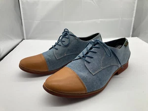 G.H Bass & Co Women's Size 11 Evelyn Denim & Brown Leather Cap Toe Casual Shoes - Picture 1 of 15